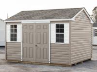 10x12 Peak Style Storage Shed with Clay Vinyl Siding from Pine Creek Structures